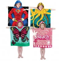 BIT227608: Kids Hooded Poncho Pal Beach, Bath Towels 60x120cm - Assorted Designs  (3 Years +)